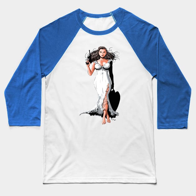 Rocket Girl Baseball T-Shirt by DougSQ